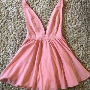 Tobi Light Pink Deep Plunge Dress